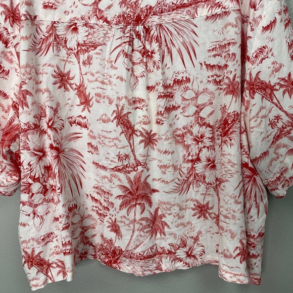 THE GREAT Red and White Palm Women's Top - Picture 8 of 11